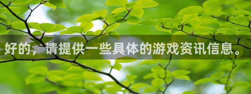 赢咖娱乐注册账号：好的，请提供一些具体的游戏资讯信息。